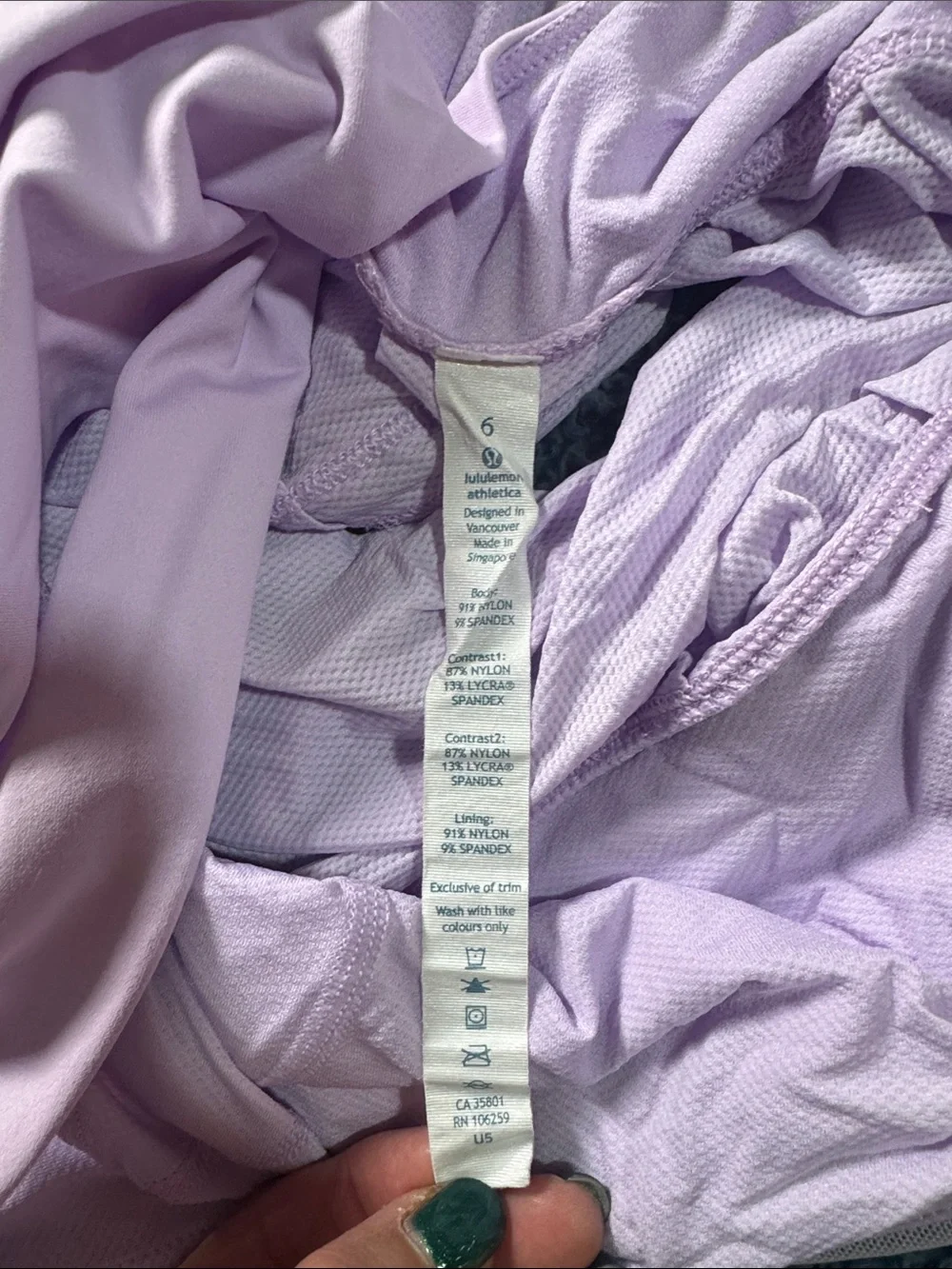 lululemon athletica Pastel Lavender Tank with Built-In Shelf Bra